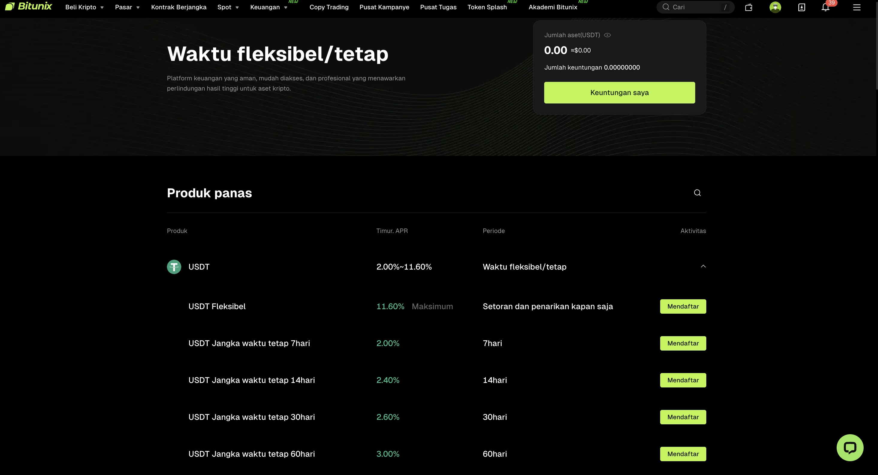 Bitunix review - staking