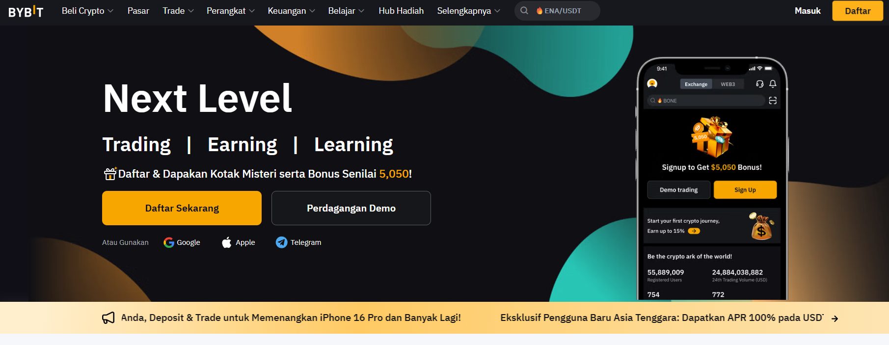 Bybit - exchange crypto terbaik di indonesia untuk pemula