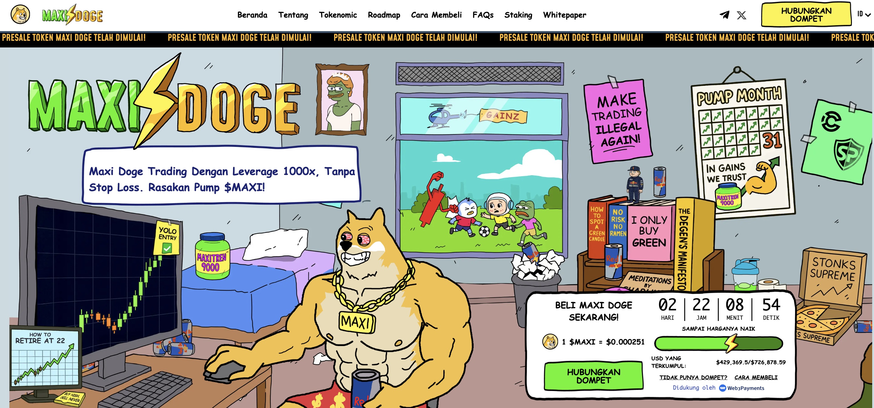 web presale - Prediksi harga Maxi Doge