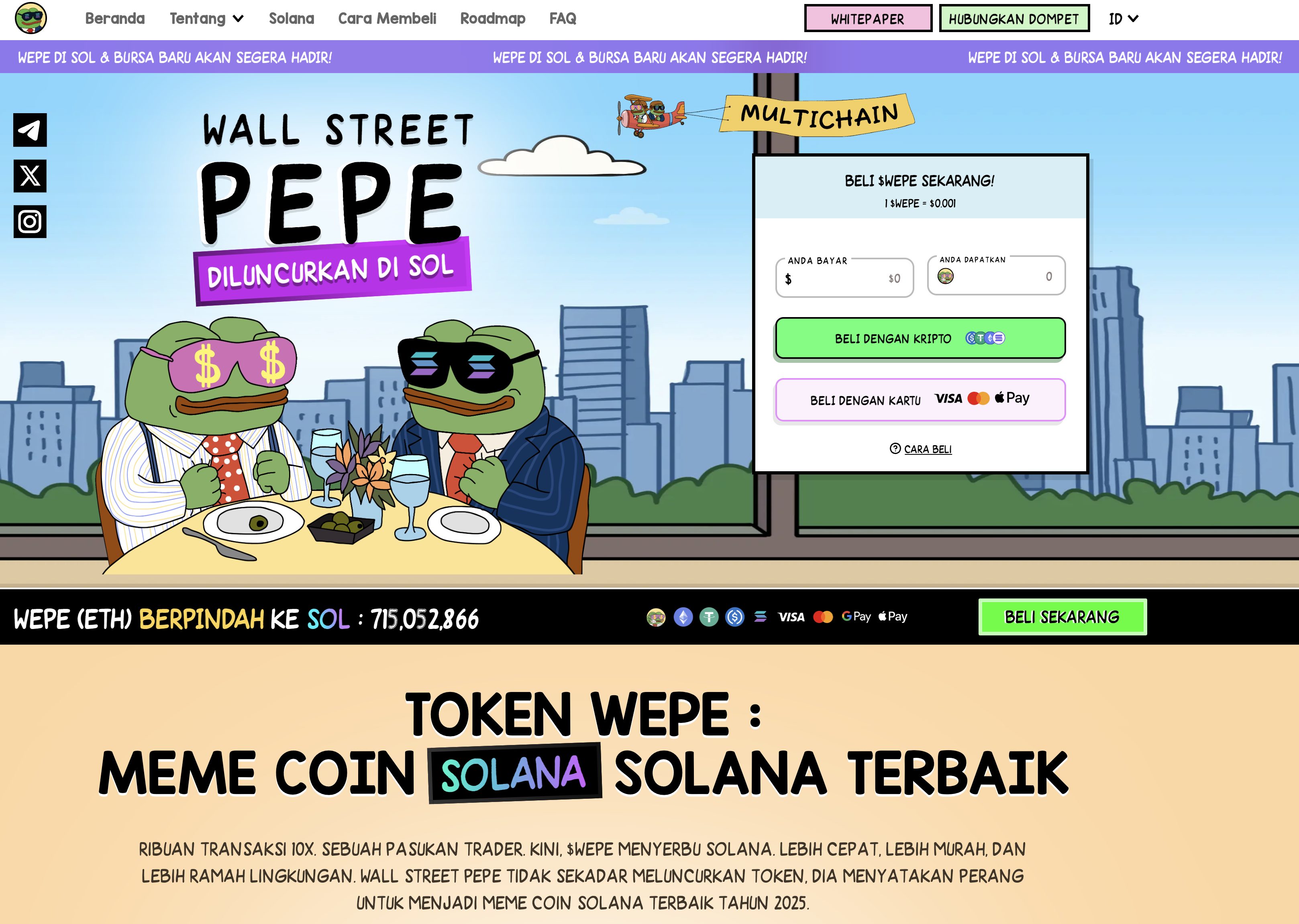 cara beli Wall Street Pepe - $WEPE