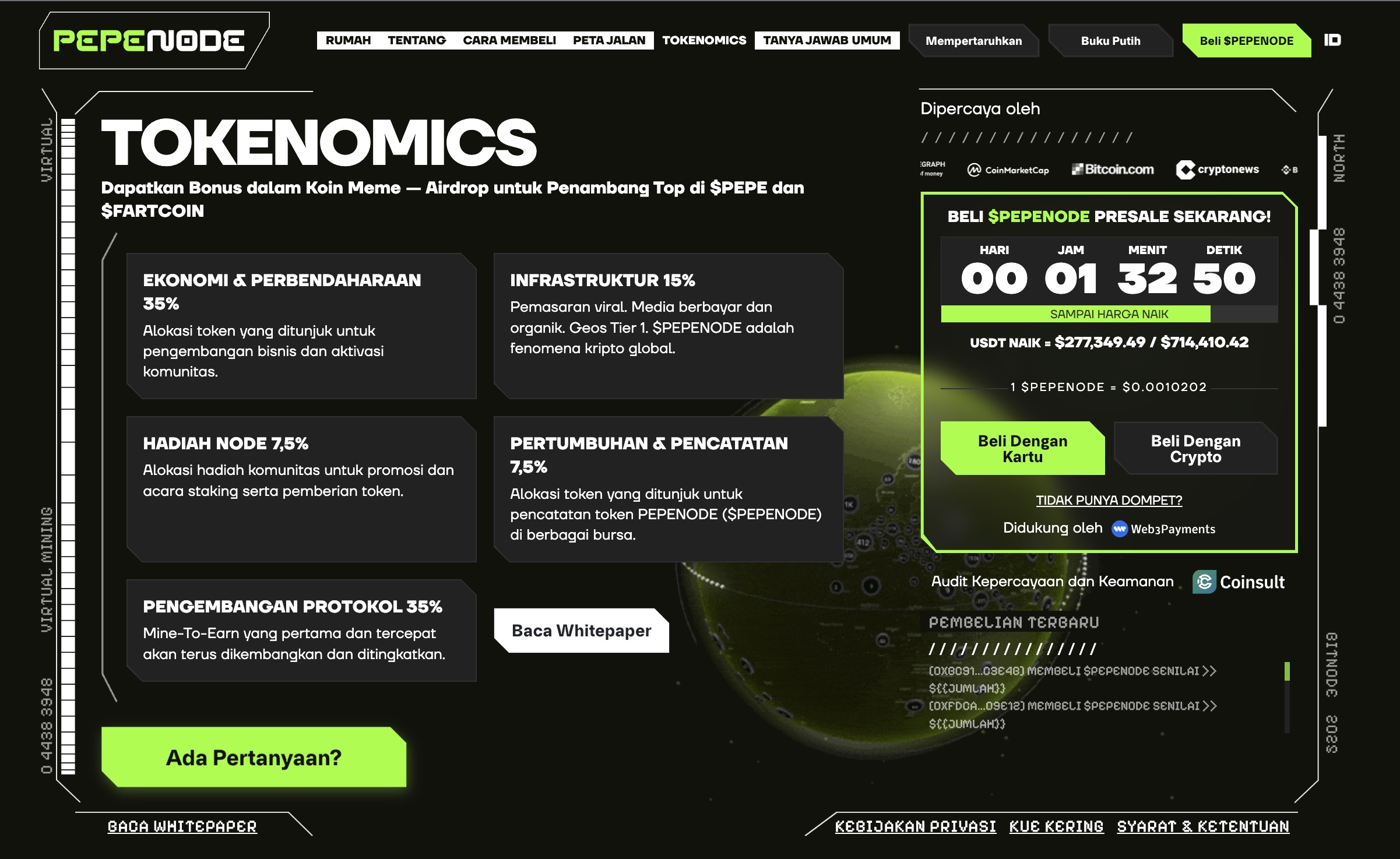 Cara beli PEPENODE - Tokenomics PEPENODE