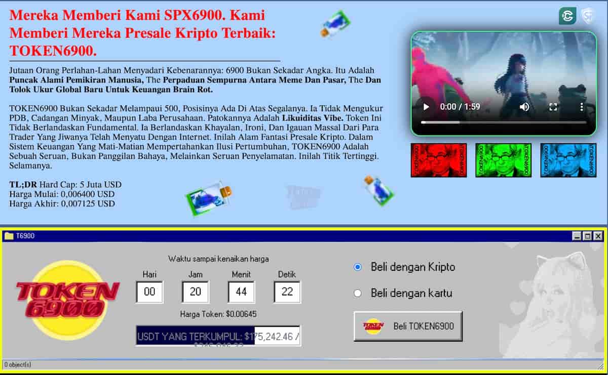 Riwayat Harga TOKEN6900 ($T6900)