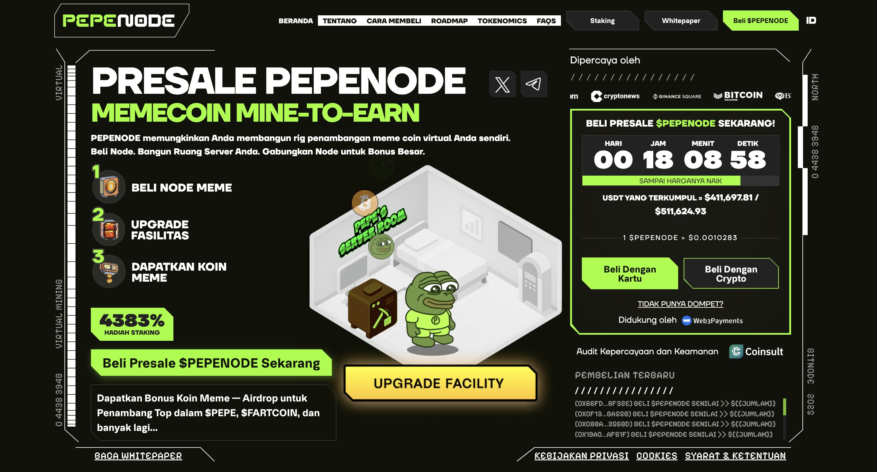 Koin kripto yang berpotensi naik - PEPENODE