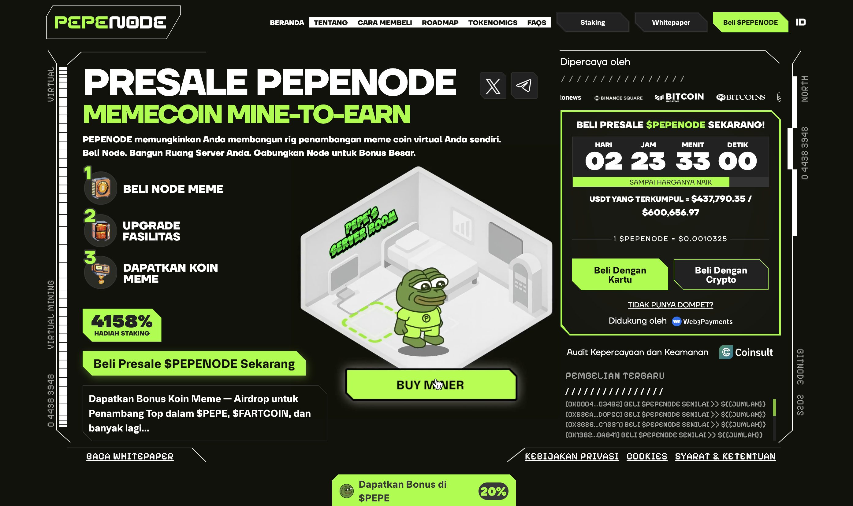 cara beli koin yang belum listing - PEPENODE