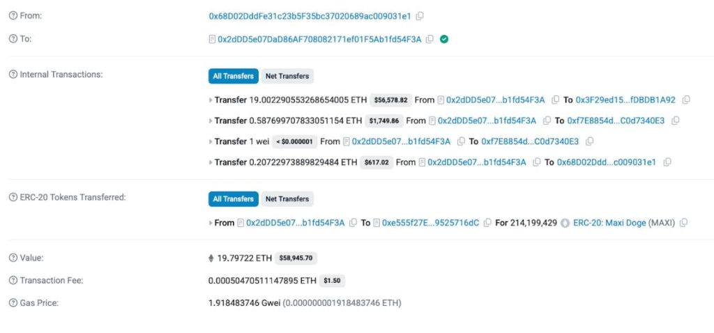 Whale membeli Maxi Doge