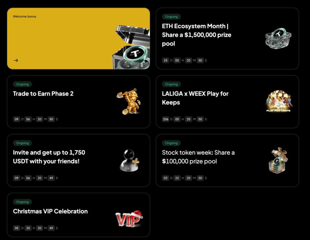 Bonus yang DItawarkan Weex