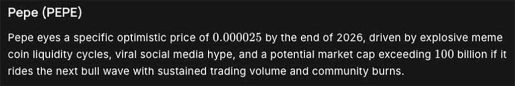 Pepe - prediksi kripto grok AI