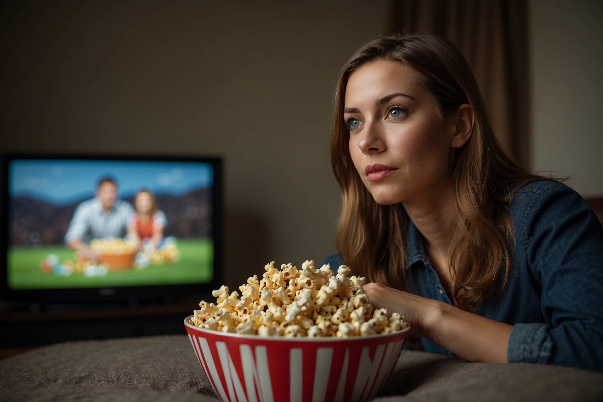 Netflix gucken mit Popcorn