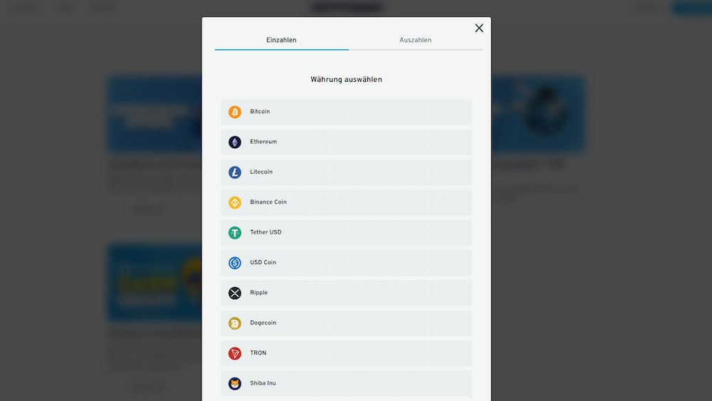 Cryptorino Einzahlen