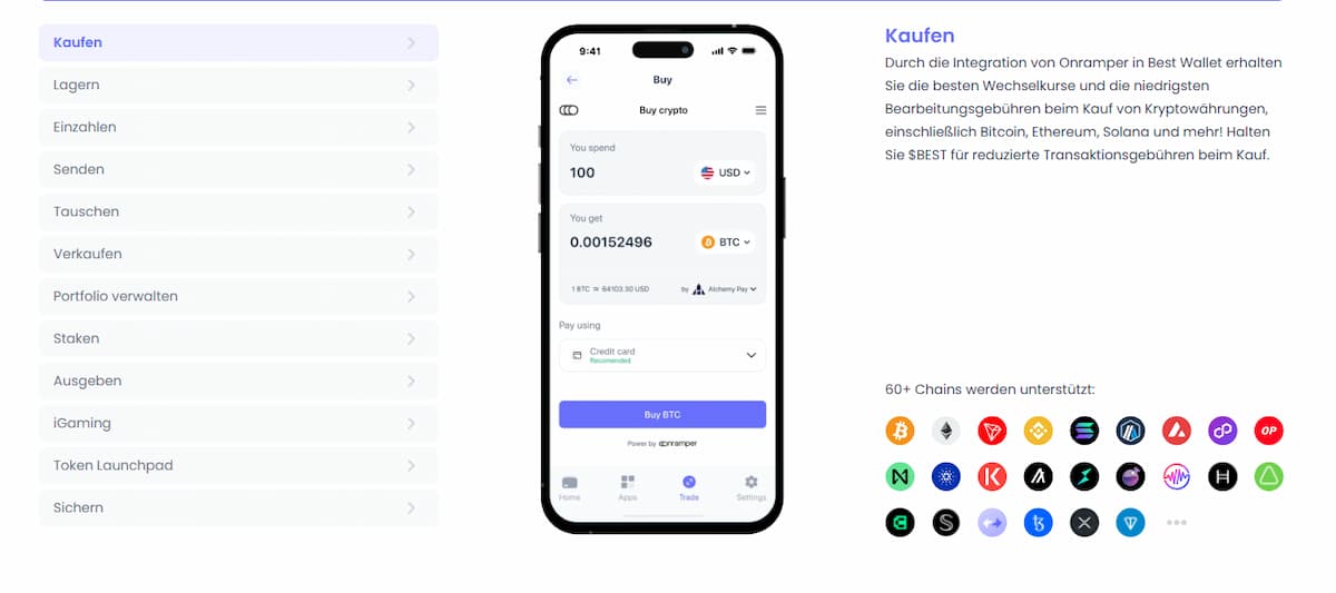 Krypto-Assets kaufen Best Wallet