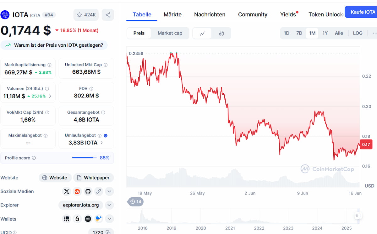 Prognose IOTA und MIOTA Kurs 2025