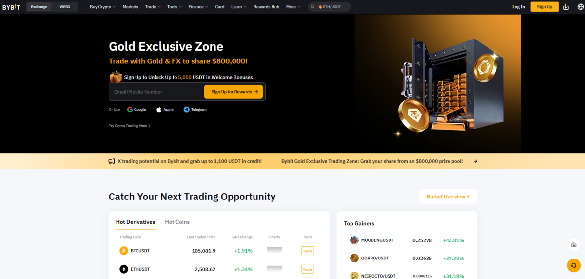 ByBit Homepage