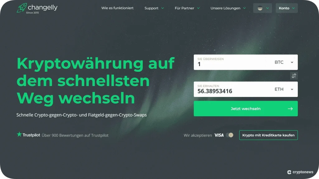 Changelly Homepage