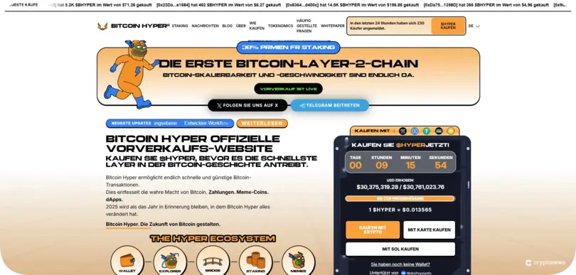 Bitcoin Hyper Homepage