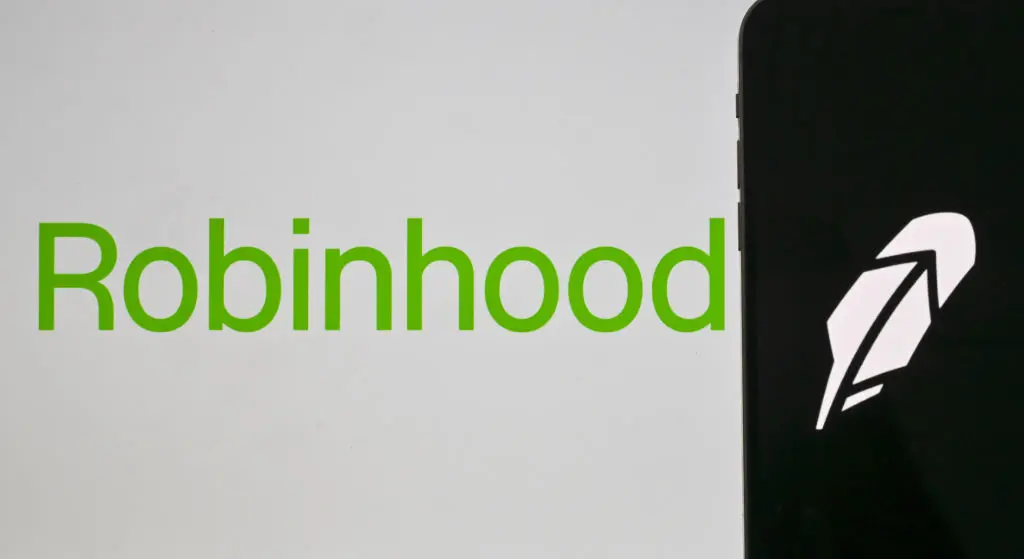 Robinhood logo displayed next to the app name in green on a white background.