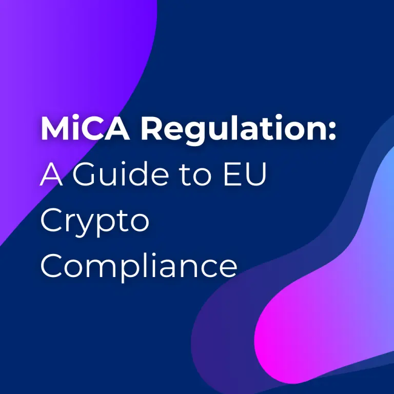 Graphic featuring text on MiCA Regulation and EU crypto compliance.