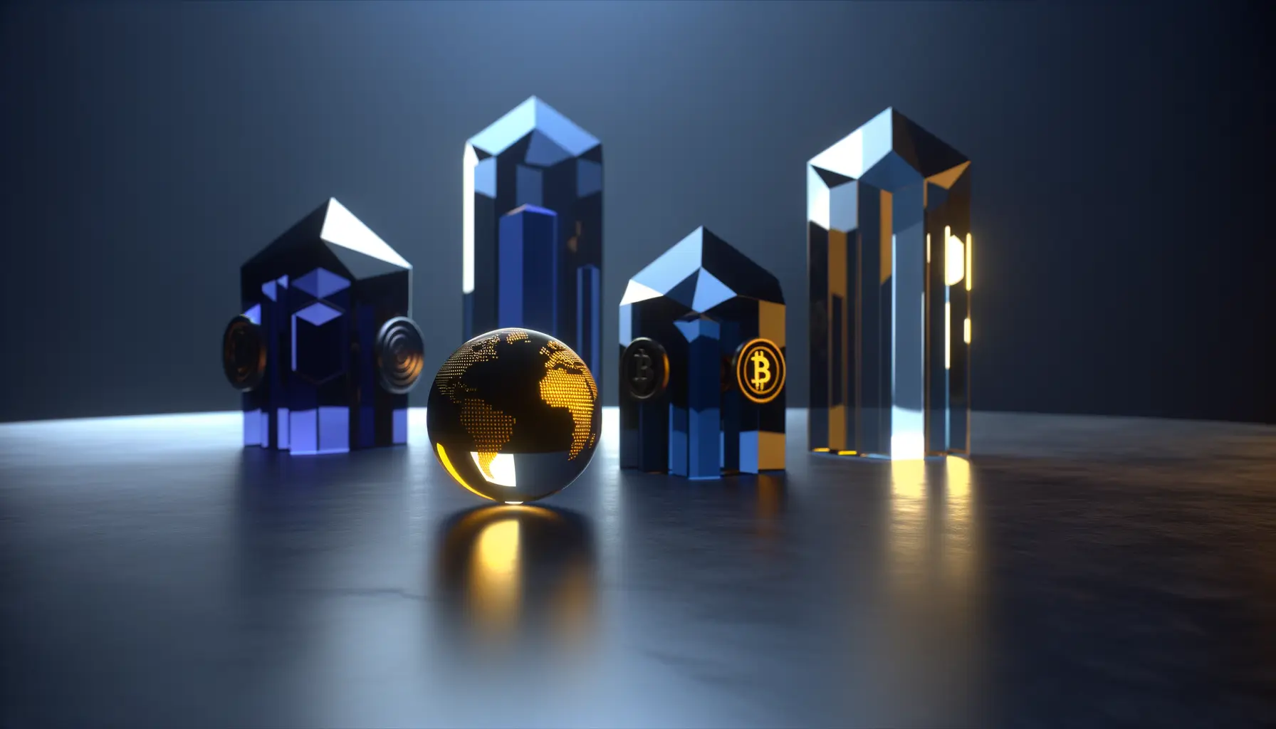 Visual comparison showing cryptocurrency's small market share versus global financial services sectors