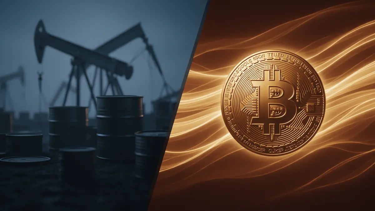 Bitcoin decoupling from oil prices with liquidity streams visualization
