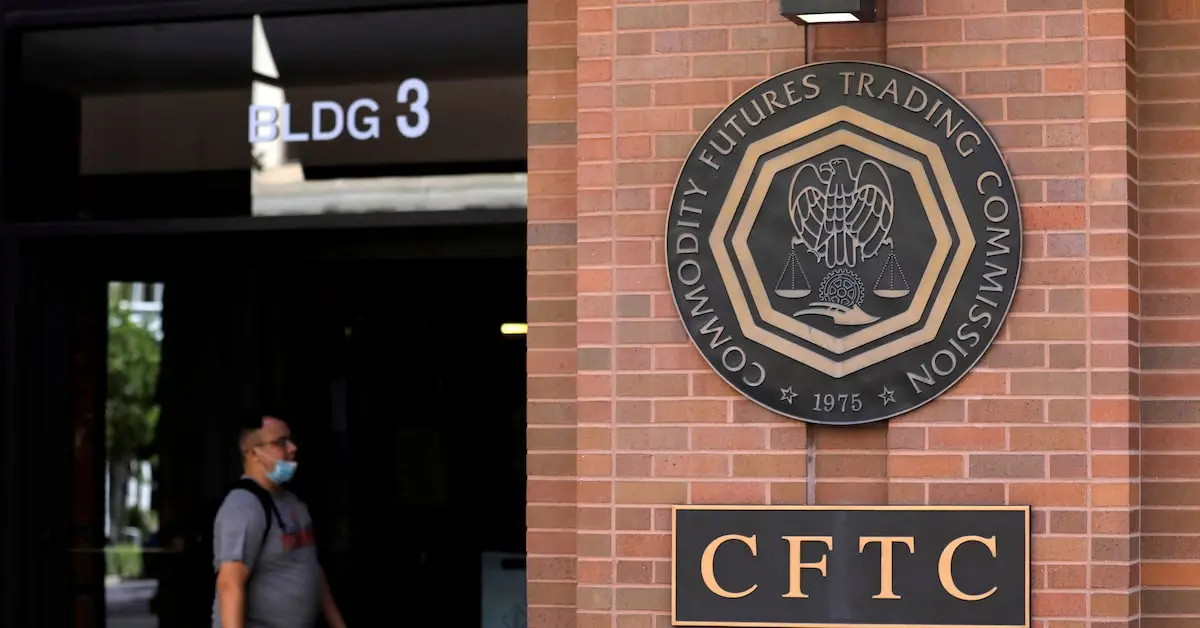 CFTC seal on the building marked BLDG 3 with a person walking by.