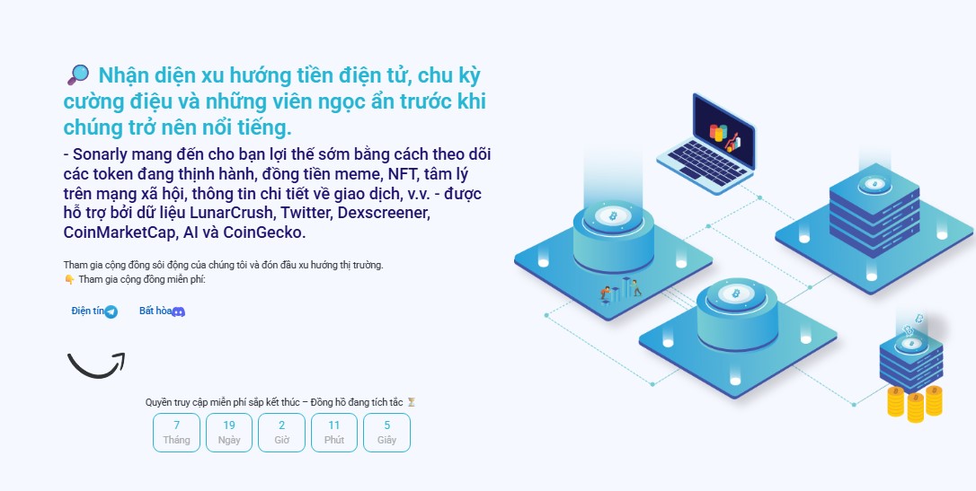 Sonarly – Công cụ AI phân tích thị trường tiền điện tử thông minh