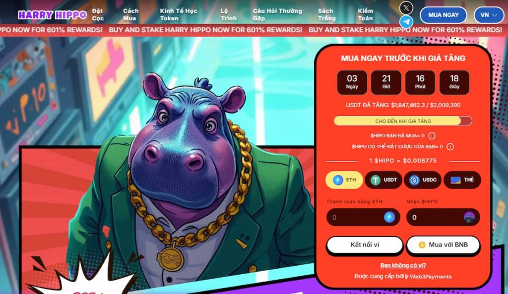 Cách tham gia presale và sở hữu $HIPO ở mức giá hấp dẫn