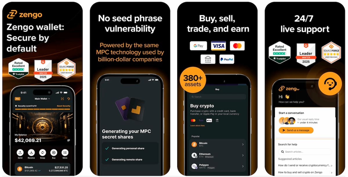 Zengo - Ví Ethereum MPC không cần seed phrase, staking ETH APY 20%, xác thực sinh trắc