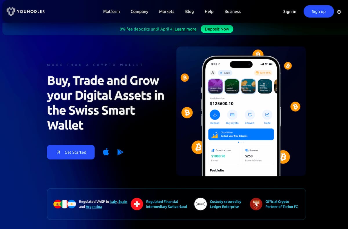 YouHodler - Ví cho vay Ethereum LTV 90%, phê duyệt ngay, không phí ẩn