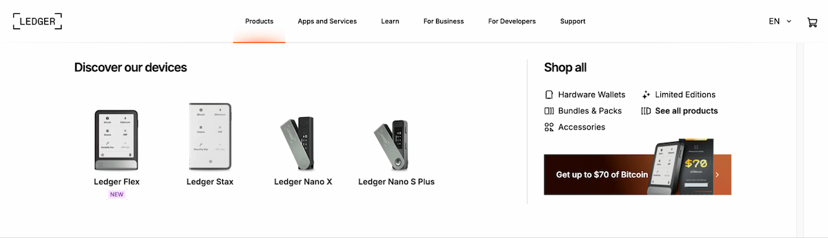 Ledger hardware wallet - Ví cứng Ethereum hỗ trợ 5,500+ coin, tích hợp DeFi qua Ledger Live