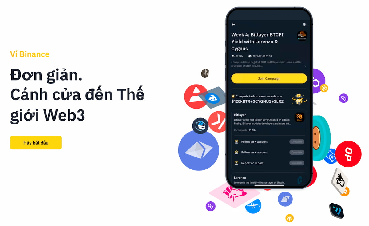 Binance Wallet - Ví Ethereum tích hợp sàn giao dịch, 460+ coin, phí giao dịch 0.1%