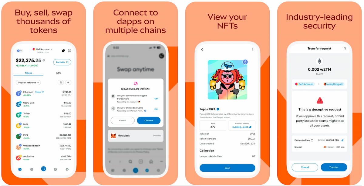 MetaMask - Ví Ethereum hỗ trợ 500,000+ token ERC-20, kết nối hardware wallet