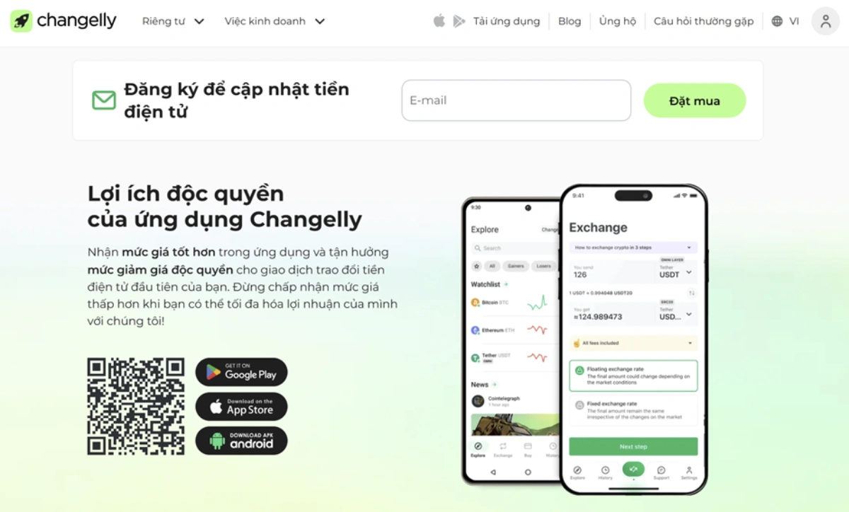 Changelly – Nền tảng tốt nhất cho giao dịch stablecoin