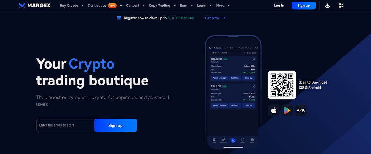 Margex – Hệ sinh thái copy trading với giao diện đơn giản, dễ thao tác, không cần KYC