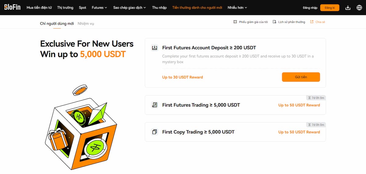 Blofin Các nền tảng tiền thưởng tiền điện tử tốt nhất