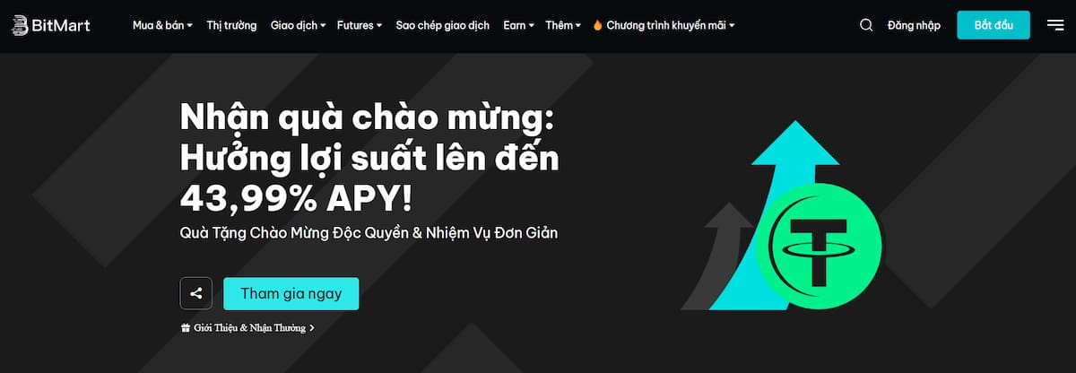 Bitmart Các nền tảng tiền thưởng tiền điện tử tốt nhất