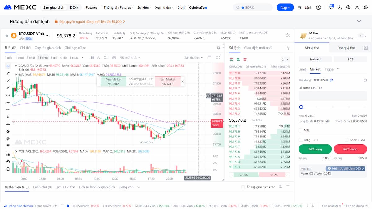 Bước 7 Sau khi đã nạp tiền xong vào tài khoản MEXC