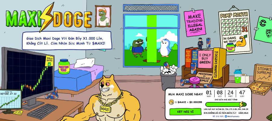 Maxi Doge – Đồng tiền điện tử meme chủ đề chó ICO đang thu hút các nhà giao dịch Alpha hàng đầu