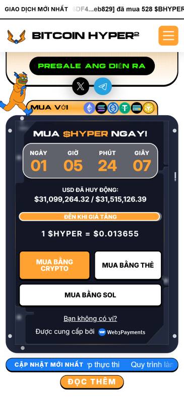 Đợt bán trước Bitcoin Hyper