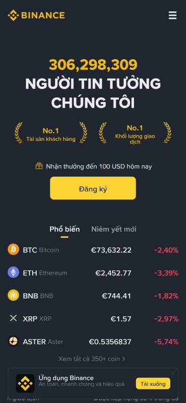 Binance - Sàn crypto lớn nhất thế giới về khối lượng giao dịch