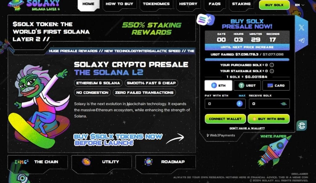 Solaxy ทะลุเป้า! ระดมทุนได้แล้ว 7 ล้านดอลลาร์ในช่วงพรีเซล