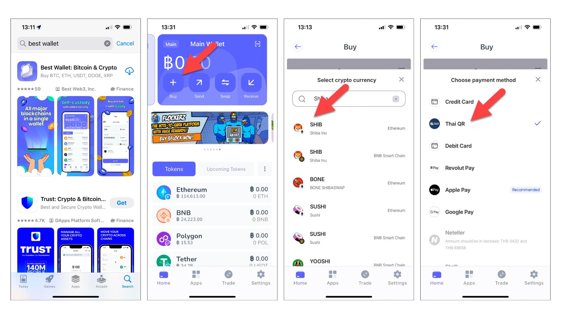 วิธีซื้อ Shiba Inu Coin กับ Best Wallet
