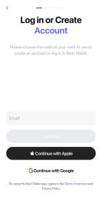Log In or Create Best Wallet account
