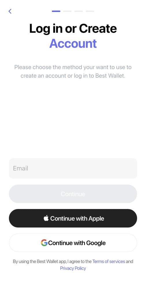 Log In or Create Best Wallet account