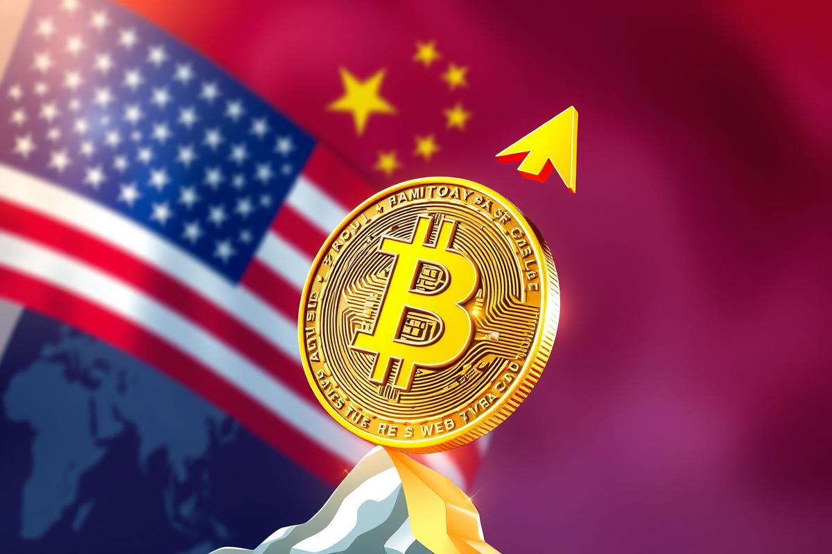 ภาพ Bitcoin พุ่งสูงขึ้นจากการเจรจาการค้าระหว่างสหรัฐฯ และจีน