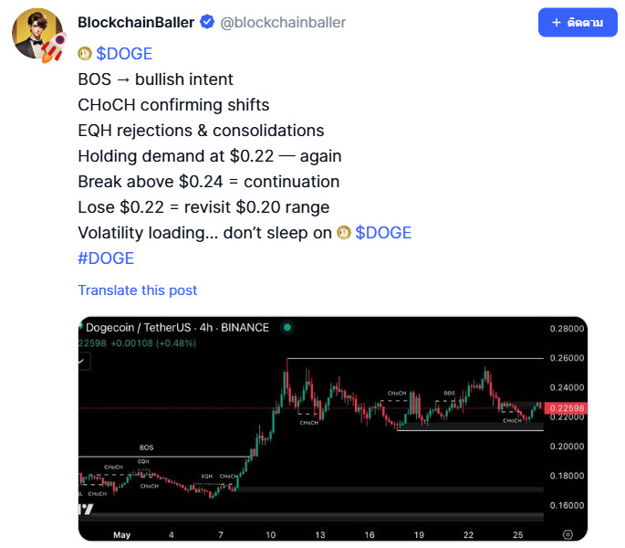 จับตา Dogecoin เตรียมผันผวน! นักวิเคราะห์ลั่นหากหลุดแนวรับอาจดิ่งแรง! 1.jpg