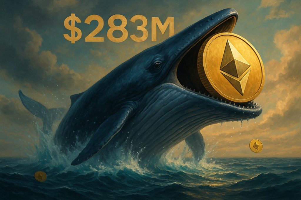 วาฬกลับมาแล้ว! ซื้อขาย ETH มูลค่า 283 ล้านดอลลาร์ในดีลเดียว