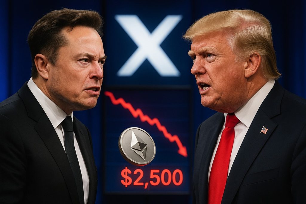 ดราม่า Musk ปะทะ Trump ส่งราคา ETH ร่วงต่ำกว่าระดับ 2,500 ดอลลาร์อีกครั้ง!