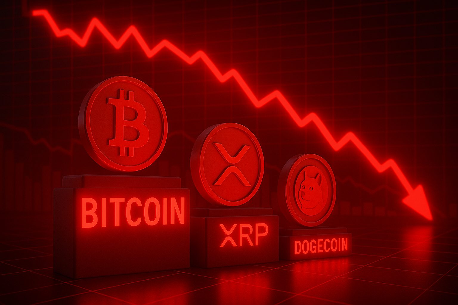เกือบขิต! สงครามทำ Bitcoin, XRP และ Dogecoin ร่วงต่ำสุดรอบ 2 เดือน