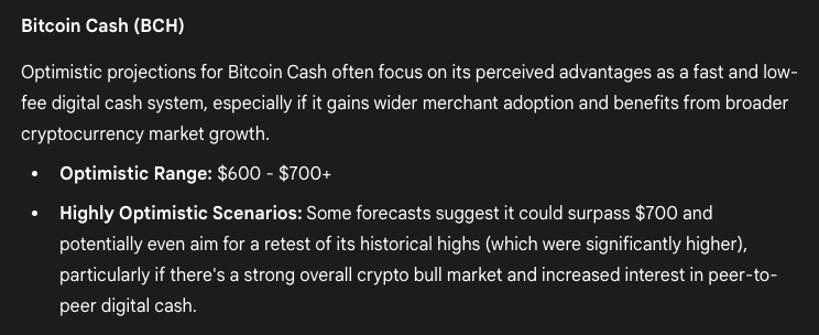 การคาดการณ์ราคา BCH จาก Gemini AI
