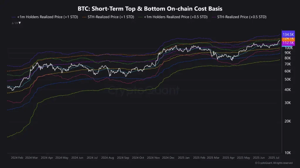 แนวรับ - แนวต้าน บนกราฟราคา บิทคอยน์ (BTC) ที่มา: CryptoQuant