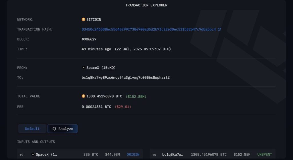 Transaction Explorer: ธุรกรรมของ Bitcoin (BTC)